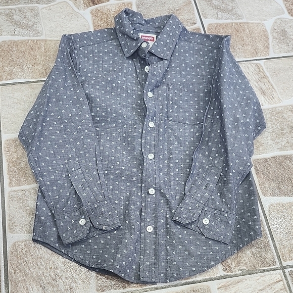 Wrangler Charcoal Shirt with White Pattern - Picture 1 of 6